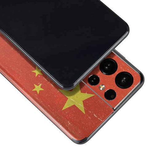 Chinese Flag Distressed Galaxy S21 Ultra 5G Skin